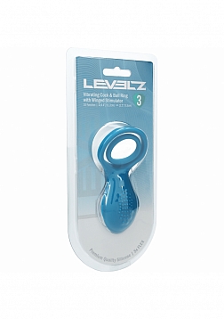 LEVELZ - Vibrating Cock and Ball Ring with Winged Stimulator - Teal
