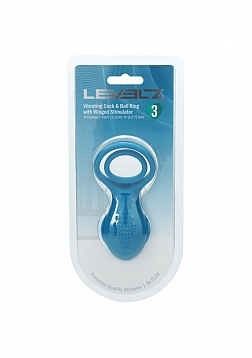 LEVELZ - Vibrating Cock and Ball Ring with Winged Stimulator - Teal