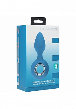 LEVELZ - Vibrating Silicone Anal Plug with Loop - Teal