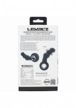 LEVELZ - Vibrating Beaded Silicone Prostate Massager with Loop - Black