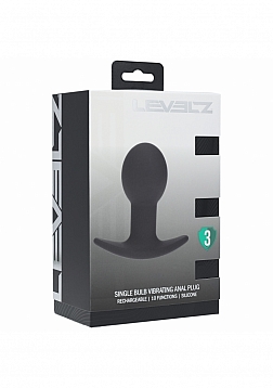 LEVELZ - Single Bulb Vibrating Silicone Anal Plug - Black