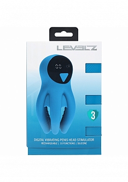 LEVELZ - Digital Vibrating Silicone Penis Head Stimulator with Tentacles - Teal