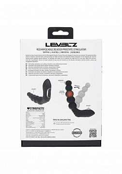 LEVELZ - Vibrating - Heating - Bendable - Tapping Beaded Silicone Prostate Stimulator - Black