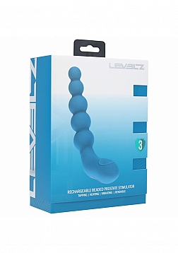 LEVELZ - Vibrating - Heating - Bendable - Tapping Beaded Silicone Prostate Stimulator - Teal