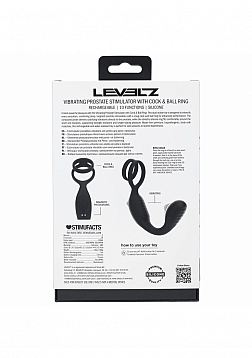 LEVELZ - Vibrating Silicone Prostate Stimulator with Cock & Ball Ring - Black