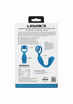 LEVELZ - Vibrating Silicone Prostate Stimulator with Cock & Ball Ring - Teal