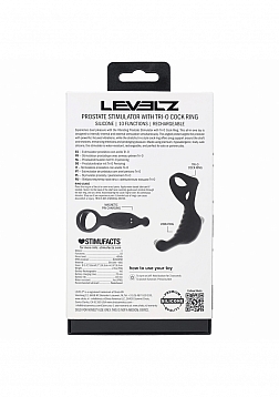 LEVELZ - Vibrating Silicone Prostate Stimulator with Tri O Cock Ring - Black