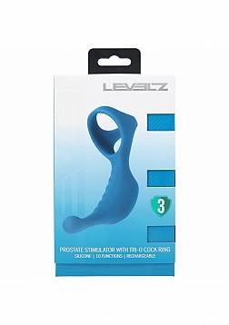 LEVELZ - Vibrating Silicone Prostate Stimulator with Tri O Cock Ring - Teal