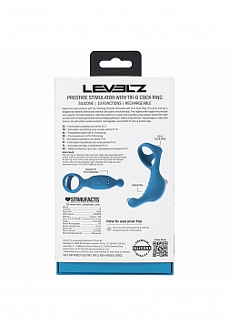 LEVELZ - Vibrating Silicone Prostate Stimulator with Tri O Cock Ring - Teal
