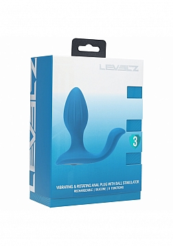 LEVELZ - Vibrating & Rotating Silicone Anal Plug with Ball Stimulator - Teal