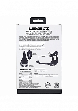 LEVELZ - Remote Control Vibrating Silicone Tri O Cock Ring with Prostate Stimulator - Black