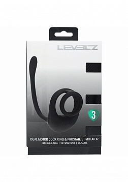 LEVELZ - Dual Motor Silicone Cock Ring with Prostate Stimulator - Black