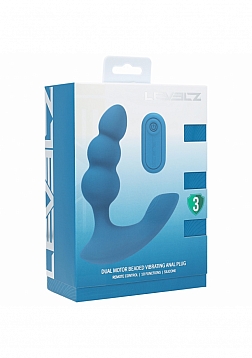LEVELZ - Dual Motor Remote Control Beaded Vibrating Liquid Silicone Prostate Stimulator - Teal