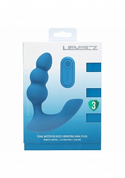 LEVELZ - Dual Motor Remote Control Beaded Vibrating Liquid Silicone Prostate Stimulator - Teal