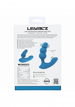 LEVELZ - Dual Motor Remote Control Beaded Vibrating Liquid Silicone Prostate Stimulator - Teal