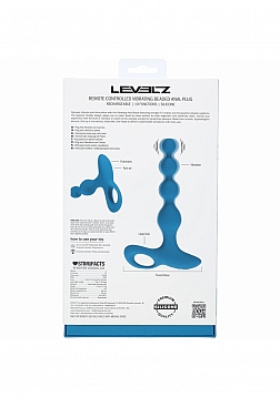 LEVELZ - Remote Control Beaded Vibrating Silicone Anal Plug - Teal