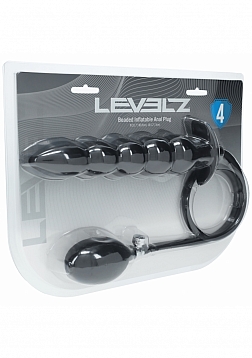 LEVELZ - Beaded Inflatable Silicone Anal Plug - Black