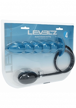 LEVELZ - Beaded Inflatable Silicone Anal Plug - Teal