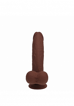 RealRock - Rechargeable - Dual Layered - Liquid Silicone - Vibrating - Curved - Weighted Balls - 6\
