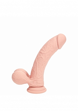 RealRock - Rechargeable - Dual Layered - Liquid Silicone - Vibrating - Curved - Weighted Balls - 6\