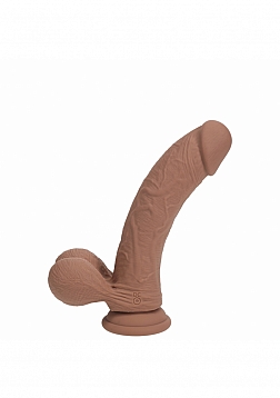 RealRock - Rechargeable - Dual Layered - Liquid Silicone - Vibrating - Curved - Weighted Balls - 6\