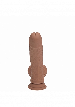 RealRock - Rechargeable - Dual Layered - Liquid Silicone - Vibrating - Curved - Weighted Balls - 6\