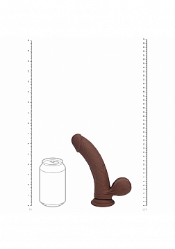 RealRock - Rechargeable - Dual Layered - Liquid Silicone - Vibrating - Curved - Weighted Balls - 7\