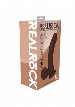 RealRock - Rechargeable - Dual Layered - Liquid Silicone - Vibrating - Curved - Weighted Balls - 6\