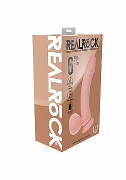 RealRock - Rechargeable - Dual Layered - Liquid Silicone - Vibrating - Curved - Weighted Balls - 6\