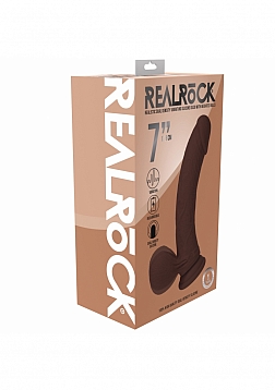 RealRock - Rechargeable - Dual Layered - Liquid Silicone - Vibrating - Curved - Weighted Balls - 7\