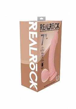 RealRock - Rechargeable - Dual Layered - Liquid Silicone - Vibrating - Curved - Weighted Balls - 7\