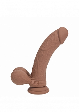RealRock - Rechargeable - Dual Layered - Liquid Silicone - Vibrating - Curved - Weighted Balls - 7\