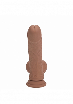 RealRock - Rechargeable - Dual Layered - Liquid Silicone - Vibrating - Curved - Weighted Balls - 7\