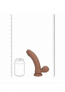 RealRock - Rechargeable - Dual Layered - Liquid Silicone - Vibrating - Curved - Weighted Balls - 7\