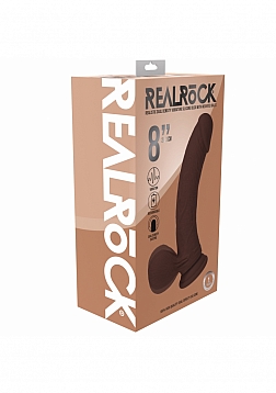 RealRock - Rechargeable - Dual Layered - Liquid Silicone - Vibrating - Curved - Weighted Balls - 8\