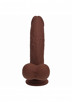 RealRock - Rechargeable - Dual Layered - Liquid Silicone - Vibrating - Curved - Weighted Balls - 8\