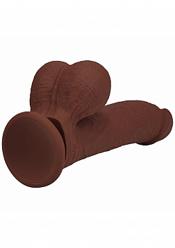 RealRock - Rechargeable - Dual Layered - Liquid Silicone - Vibrating - Curved - Weighted Balls - 8\
