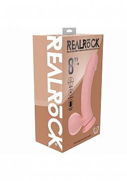 RealRock - Rechargeable - Dual Layered - Liquid Silicone - Vibrating - Curved - Weighted Balls - 8\