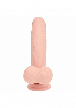 RealRock - Rechargeable - Dual Layered - Liquid Silicone - Vibrating - Curved - Weighted Balls - 8\