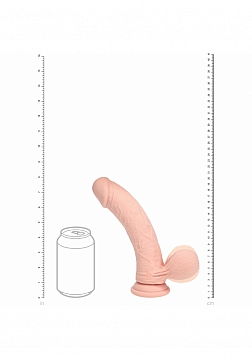 RealRock - Rechargeable - Dual Layered - Liquid Silicone - Vibrating - Curved - Weighted Balls - 8\