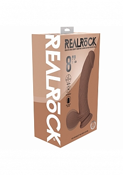 RealRock - Rechargeable - Dual Layered - Liquid Silicone - Vibrating - Curved - Weighted Balls - 8\