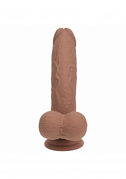 RealRock - Rechargeable - Dual Layered - Liquid Silicone - Vibrating - Curved - Weighted Balls - 8\