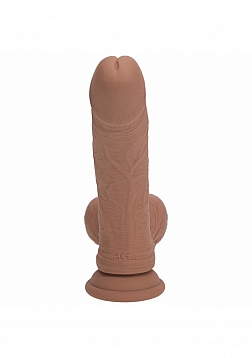 RealRock - Rechargeable - Dual Layered - Liquid Silicone - Vibrating - Curved - Weighted Balls - 8\