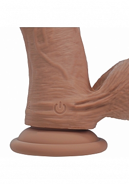 RealRock - Rechargeable - Dual Layered - Liquid Silicone - Vibrating - Curved - Weighted Balls - 8\
