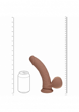 RealRock - Rechargeable - Dual Layered - Liquid Silicone - Vibrating - Curved - Weighted Balls - 8\