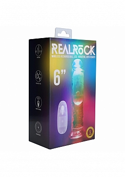 RealRock - Wireless Rechargeable - Remote Control - LED - Vibrating - Regular Straight No Balls - 6\
