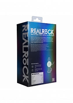 RealRock - Wireless Rechargeable - Remote Control - LED - Vibrating - Regular Straight with Balls - 