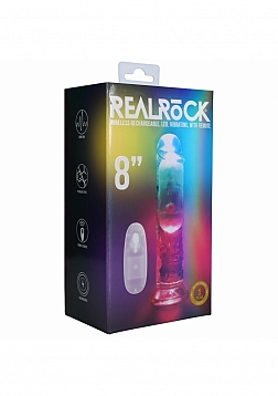 RealRock - Wireless Rechargeable - Remote Control - LED - Vibrating - Regular Straight No Balls - 8\