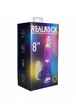 RealRock - Wireless Rechargeable - Remote Control - LED - Vibrating - Regular Straight with Balls - 