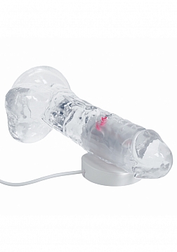 RealRock - Wireless Rechargeable - Remote Control - LED - Vibrating - Regular Straight with Balls - 